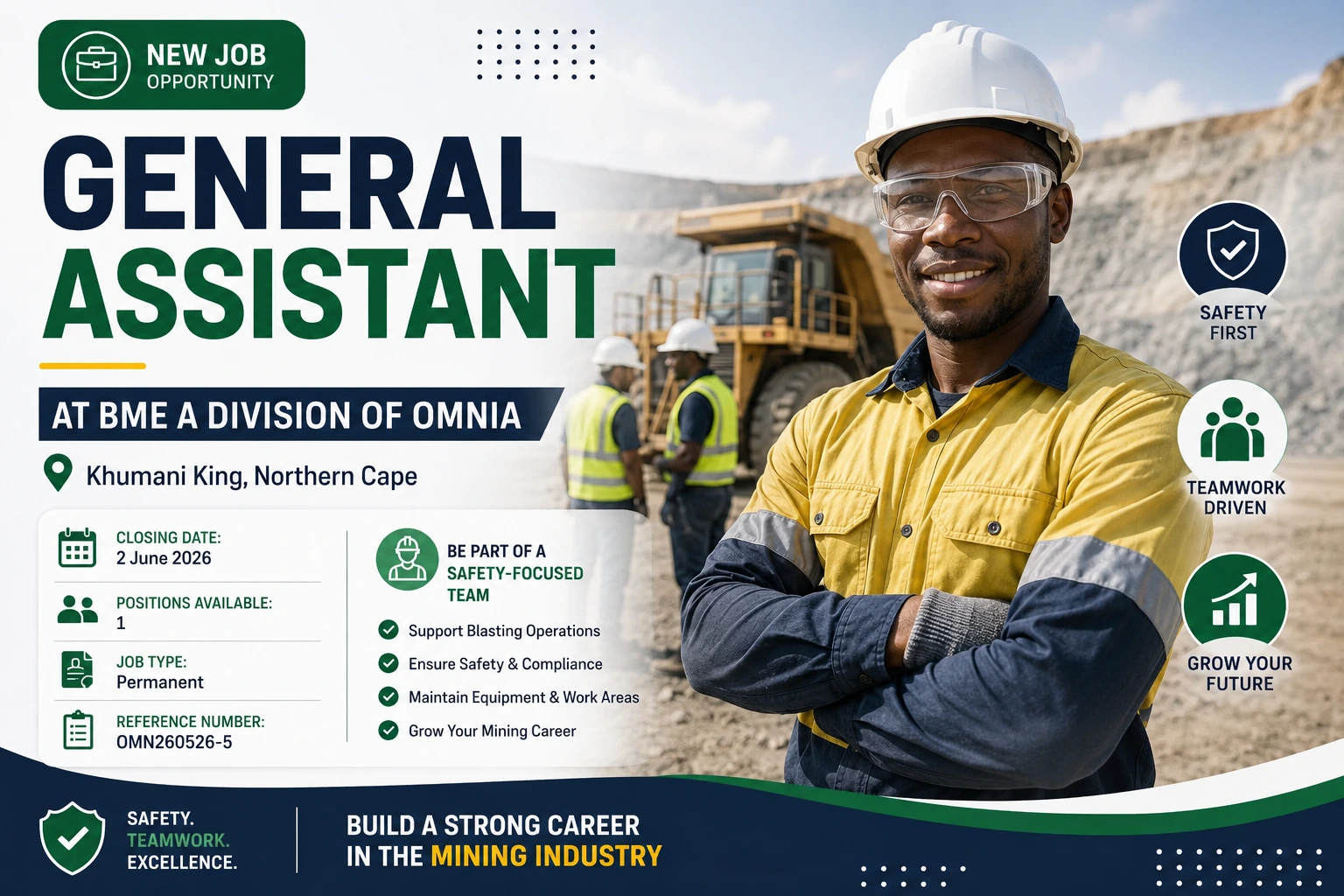 General Assistant Job Opportunity at BME a division of Omnia in the Northern Cape