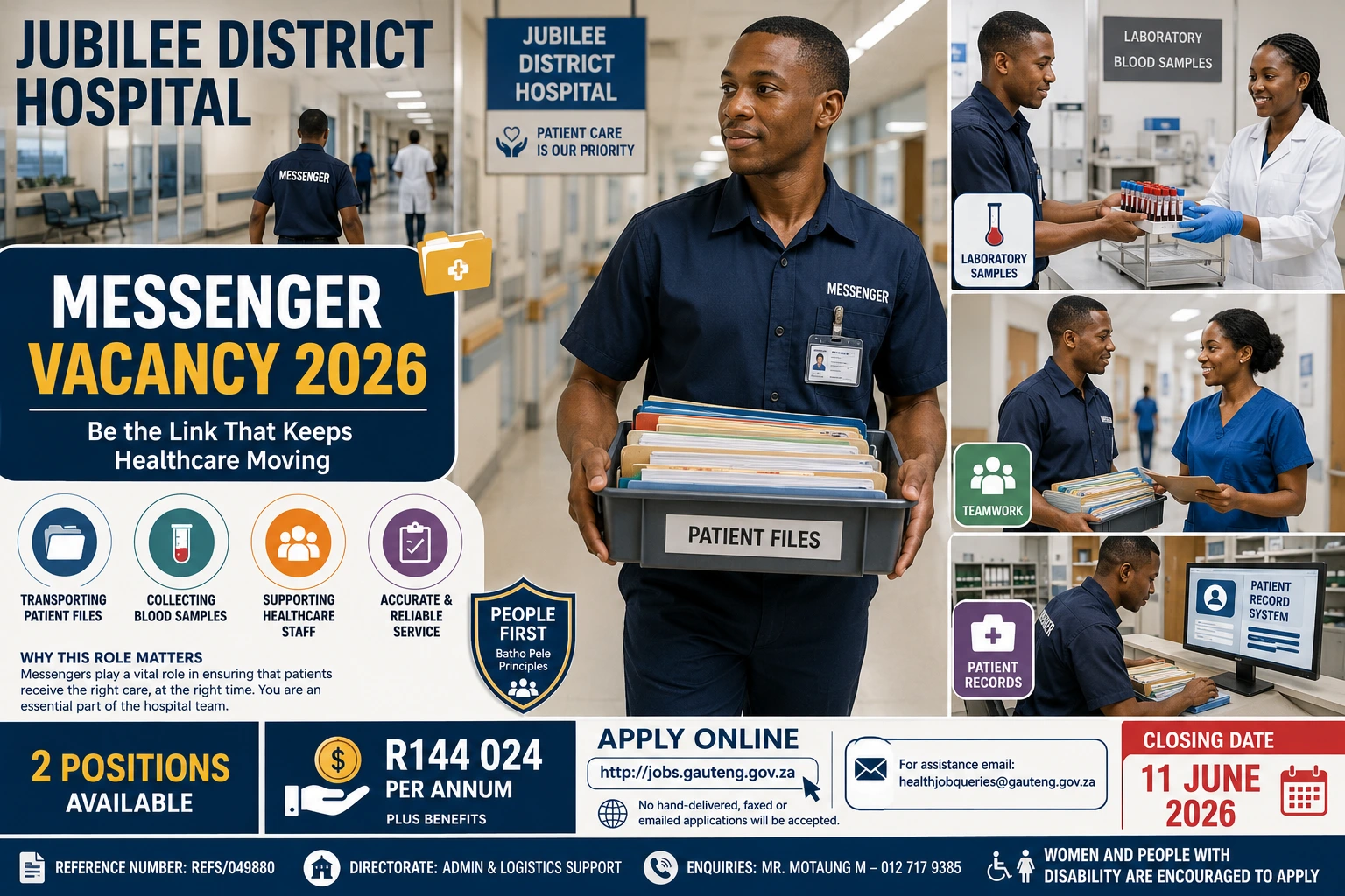 Jubilee District Hospital Messenger Vacancy 2026: Salary, Requirements & How to Apply